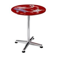 Bàn kiếng 6 tấc chân 1 trụ inox