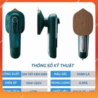 Bàn Là, Máy Ủi Hơi Nước Cầm Tay Mini Xanh Lá Du Lịch Tiện Lợi, Dễ Sử Dụng