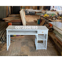 BÀN LÀM NAIL 2TẦNG KÈM KỆ TRƯNG ĐỒ HỘC TỦ MÀU GỖ GIẢ VÂN ĐÁ (hình thật )