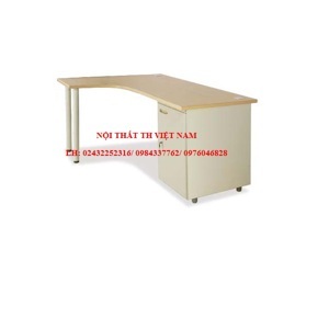 Bàn làm việc chân sắt trụ tròn lượn trái BLT14CT-HS2