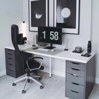 Bàn làm việc, bàn chơi game kiêm bàn học có ngăn kéo 5 tầng kích thước 1m2