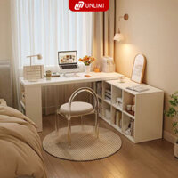 Bàn làm việc, bàn chữ L, bàn học cao cấp kèm kệ sách thông minh thương hiệu UNLIMI- UP368