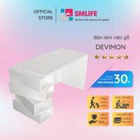 Bàn làm việc, bàn học gỗ hiện đại SMLIFE Devimon   Gỗ MDF dày 17mm chống ẩm  D130xR60xC75cm - Trắng