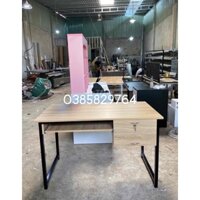 Bàn làm việc , bàn nhân viên văn phòng gỗ MDF có hộc để đồ kèm khay bàn phím tiện ích d120cm x r60cm x c75cm