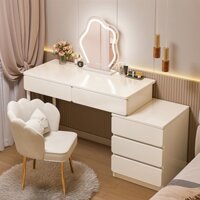 Bàn làm việc bàn trang điểm kèm kệ đầu giường chân sắt decor phòng thương hiệu IGA- GM142.11