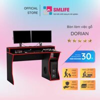 Bàn làm việc, bàn vi tính gỗ hiện đại SMLIFE Dorian  Gỗ MDF dày 17mm chống ẩm  D130xR60xC90cm