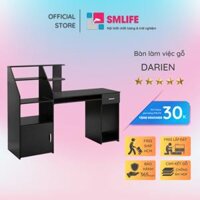 Bàn làm việc, bàn vi tính gỗ hiện đại SMLIFE Darien   Gỗ MDF dày 17mm chống ẩm  D160xR45xC120cm - Đen