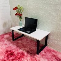 Bàn làm việc bệt MDF TRẮNG, bàn học, bàn ăn gấp gọn kích cỡ 40x80x35 cm chân sắt ngồi bệt Havaco