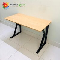 Bàn làm việc chân K 60x120x75cm mặt mdf vàng chân đen lắp ráp