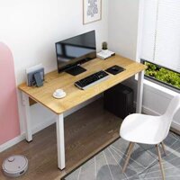 Bàn làm việc chân thép vuông mạ kẽm, mặt gỗ MDF cốt xanh Thái Lan BS020