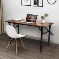 Bàn làm việc chân xếp gấp gọn, khung sắt dày liên kết chắc chắn, mặt bàn mdf phủ melamin chống xước
