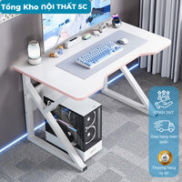 Bàn làm việc chữ K, bàn gaming chân sắt 2x4cm sơn tĩnh điện, thiết kế hiện đại, Có lỗ đi dây diện tiện lợi