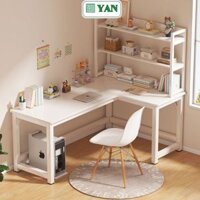 Bàn làm việc chữ L khung sắt sơn tĩnh điện thương hiệu ILUMIA - GM126