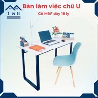 Bàn Làm Việc Chữ U, Bàn Văn Phòng Chân Sắt Sơn Tĩnh Điện Màu Đen, Thiết Kế Chắc Chắn, Mặt Bàn Đủ Màu (Chọn Màu)