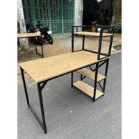 bàn làm việc có kệ sách sắt 3x3 dày 1li