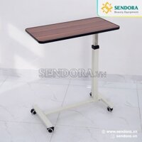 Bàn làm việc di động, bàn ăn tại giường y tế chăm sóc bệnh nhân mặt gỗ MDF sang trọng HMDT-1020