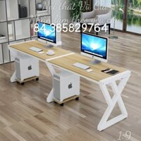 Bàn làm việc đôi chân kiểu hiện đại mặt gỗ MDF