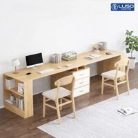 Bàn làm việc đôi có hộc có giá sách BLV53
