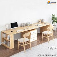 Bàn làm việc đôi có hộc có giá sách BLV53