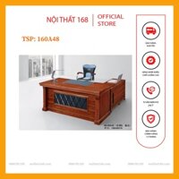 Bàn làm việc giám đốc 160A48 màu sắc cổ điển, sang trọng chất liệu MDF phủ sơn PU đỏ