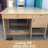 Bàn làm việc gỗ ép 2 hộc rộng 1m màu kem