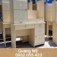 Bàn làm việc gỗ ép 3 hộc rộng 1m màu kem