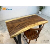 Bàn Làm Việc Gỗ Me Tây, Bàn Học Gỗ Me Tây, Bàn Ăn Gỗ Me Tây, Bàn Sân Vườn Gỗ Me Tây Dài 1,2m Rộng 57cm Dày 5cm