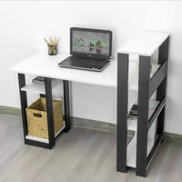 Bàn làm việc gỗ phối kệ sách thông minh nội thất lắp ráp, Bàn học gỗ kèm kệ tiện dụng GIÁ XƯỞNG