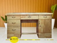 Bàn Làm Việc Gỗ Thông Ghép 1m4 Có Hộc Kéo - BLV280
