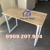 BÀN LÀM VIỆC GỖ THÔNG GHÉP GẤP GỌN CHÂN SẮT