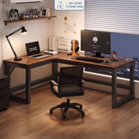Bàn làm việc góc Chữ L khung thép 40x40 mặt gỗ MDF 25mm tận dụng không gian góc thương hiệu HC - HM126