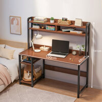 Bàn làm việc hiện đại thiết kế nhiều kệ để đồ, bàn học mặt gỗ MDF dễ lau chùi, khung sắt sơn tĩnh điện không gỉ sét