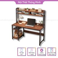 Bàn làm việc học tập kèm giá sách thiết kế phong cách hiện đại, bàn học mặt gỗ MDF dễ lau chùi, khung sắt sơn tĩnh điện