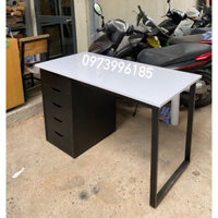 BÀN  LÀM VIỆC IKEA  D1M2 PHỐI ĐEN TRẮNG (hình thật )