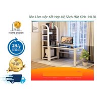 Bàn Làm Việc Kèm Giá Sách Đa Năng Mặt Kinh Cường Lực - M130