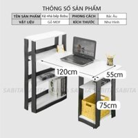 Bàn làm việc khung sắt có kệ sách thông minh nhiều ngăn mặt gỗ 🌳 Bàn học thông minh phong cách Bắc Âu SABITA GP09