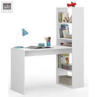 Bàn Làm Việc Liền Kệ Sách Màu Trắng BLV22