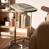 Bàn Làm Việc Nâng Hạ, Gấp Gọn Có Bánh Xe, Khay Để Cốc, Xoay 360 Độ, Bàn Làm Việc Đa Năng, Thiết Kế Tinh Tế