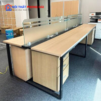 Bàn Làm Việc Nhóm Vách Kính 3 Ngăn Kéo