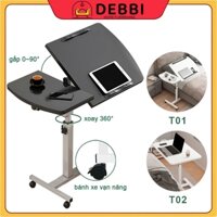 Bàn làm - việc thông minh đa năng gấp gọn có thể chỉnh độ cao khung thép chân có bánh xe di chuyển T01 - T02