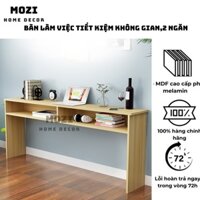 Bàn làm việc thông minh tiết kiệm không gian 2 ngăn, bàn gỗ nhỏ decor cho phòng nhỏ hẹp 100x30x72cm TB005