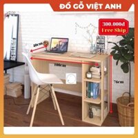 Bàn làm việc vi tính bàn gỗ kệ giá sách MDF thông minh mầu sáng cao cấp, Đồ gỗ HỘI THẢO gia đình