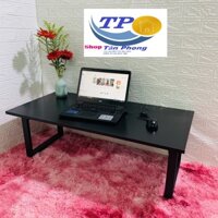 🔥Bàn làm việc (R40*D80*C35cm), bàn học, bàn ăn chân sắt gấp bệt Tân Phong mặt màu ĐEN dày 17mm