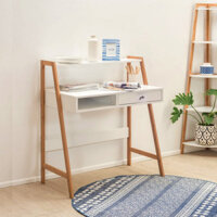 Bàn làm viêc,bàn học có kệ màu trắng  tự nhiên 9183-NWH