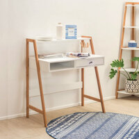 Bàn làm viêc,bàn học có kệ màu trắng  tự nhiên 9183-NWH