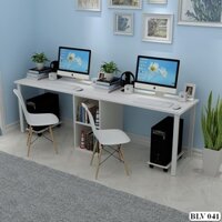 bàn làm việc,bàn học đôi dài 2m,bàn khung sắt mặt gỗ mdf