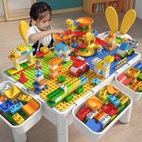 Bàn lắp ghép, bộ bàn ghế lego đa năng cho bé