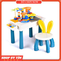 Bàn lắp ghép đa năng kết hợp bàn học cho bé tặng ghế và bộ lắp ráp 84 chi tiết