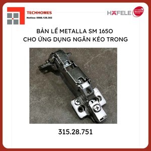 Bản lề 165 độ giảm chấn trùm nữa màu đen Hafele 315.28.751