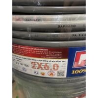 BÁN LẺ 50M -Dây điện đôi 2x6.0 Daphaco - dây pha tròn xám 2 lớp vỏ bọc PVC